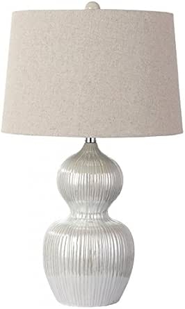 Elegant Silver Ribbed Base Adler Table Lamp