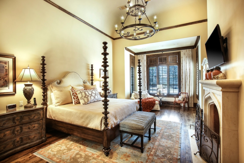 Elegant Spanish Colonial Master Bedroom Design