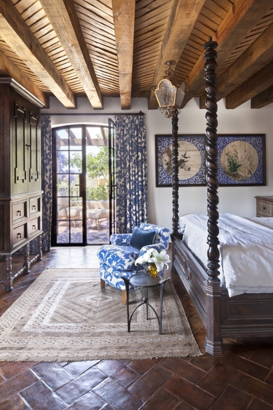 Elegant Spanish Style Bedroom with Mediterranean Decor