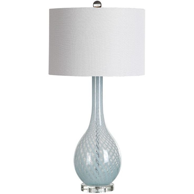 Elegant Swirled Art Glass Table Lamp