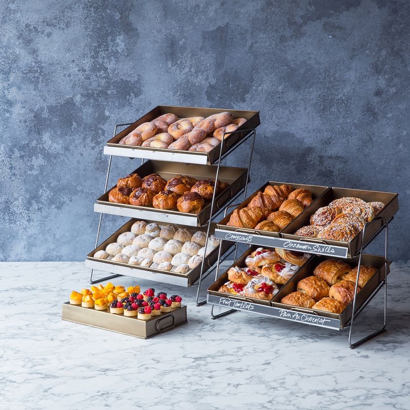 Elegant Tiered Brass Display Unit for Pastries