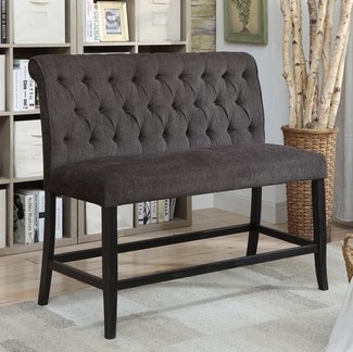 Elegant Tufted Upholstered Counter Height Bench