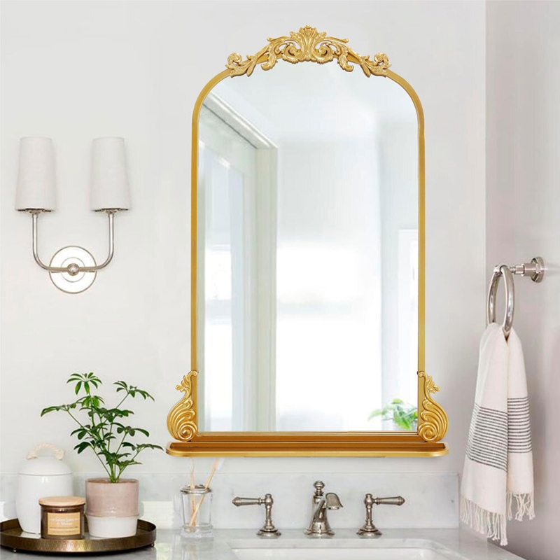 Elegant Vintage Gold Bathroom Mirror Design