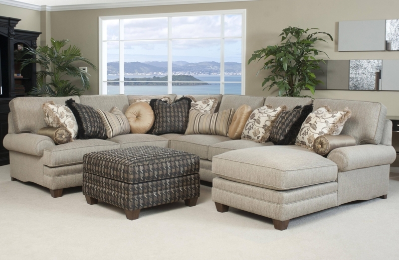 Elegant Western Style Beige Sectional Sofa
