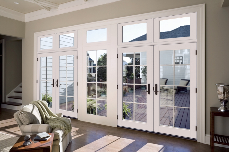 Elegant White French Doors with Energy Efficient Glass
