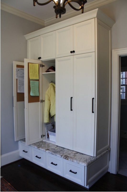 Elegant White Mudroom Storage Cabinet with Seating