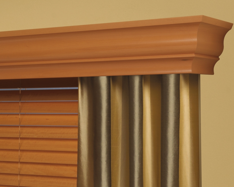 Elegant Wooden Cornice Valance with Curtains
