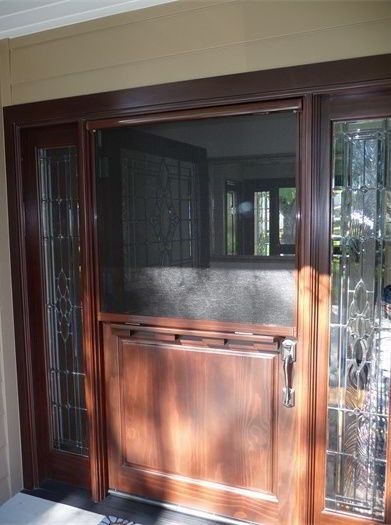 Elegant Wooden Dutch Door with Retractable Screen