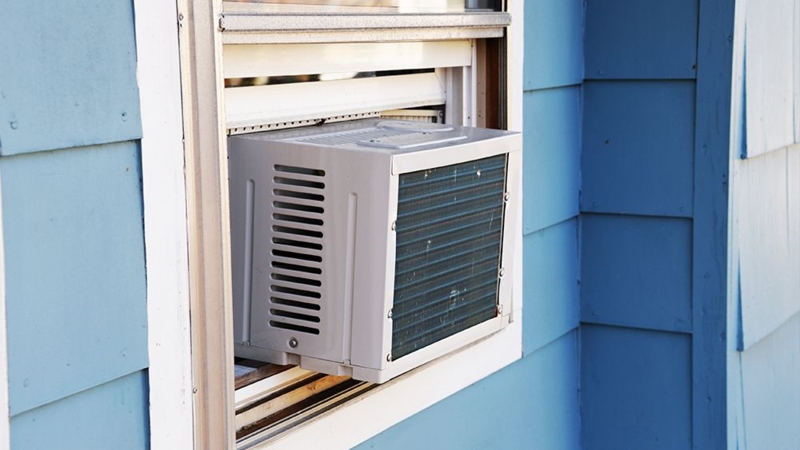 Energy-Efficient Window Air Conditioner for Shed
