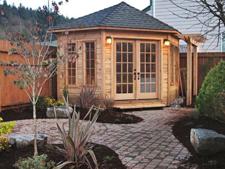 Five-Sided Western Red Cedar Corner Shed | Corner sheds, Building a ...