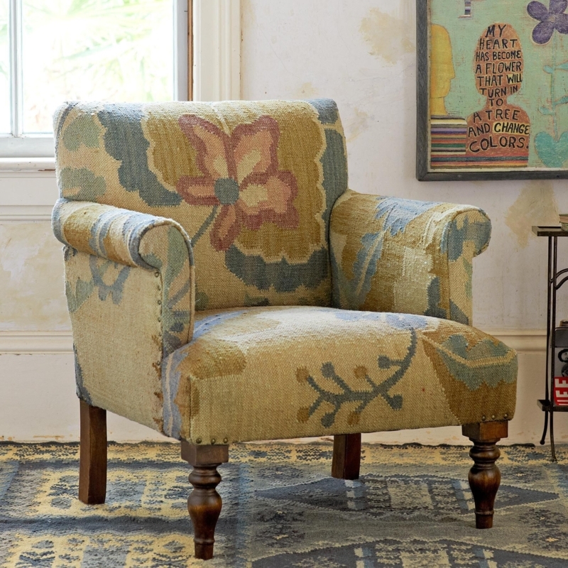 Floral Roll Arm Chair | Rolled arm chair, Armchair, Chair