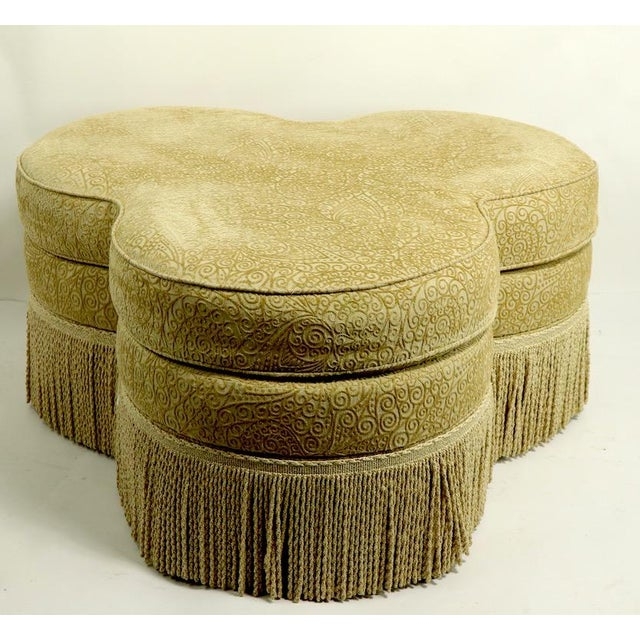 Fringed Cloverleaf Ottoman by Hickory Furniture | Chairish