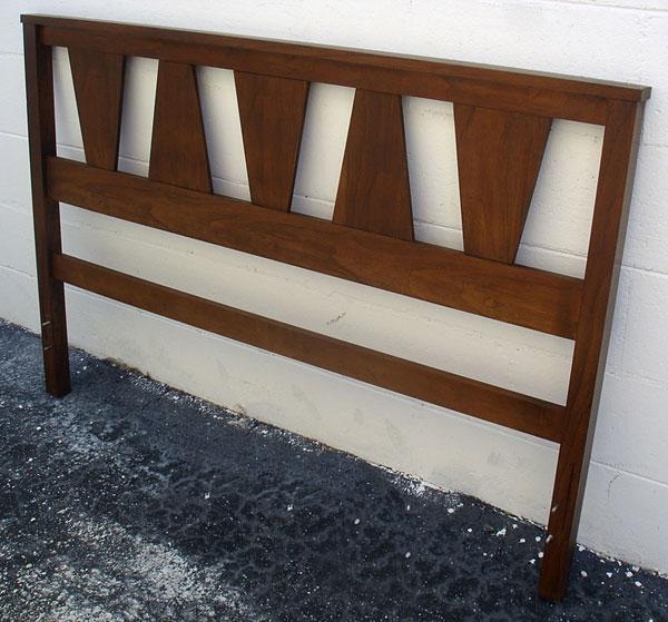 Full / Queen Size Mid Century Modern Walnut Headboard