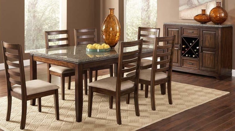 Geneva Dining Table Set with Granite Top | Von Furniture | Marble top ...