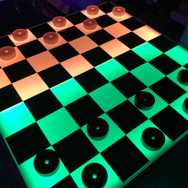 Giant LED Illuminated Chess and Checker Board