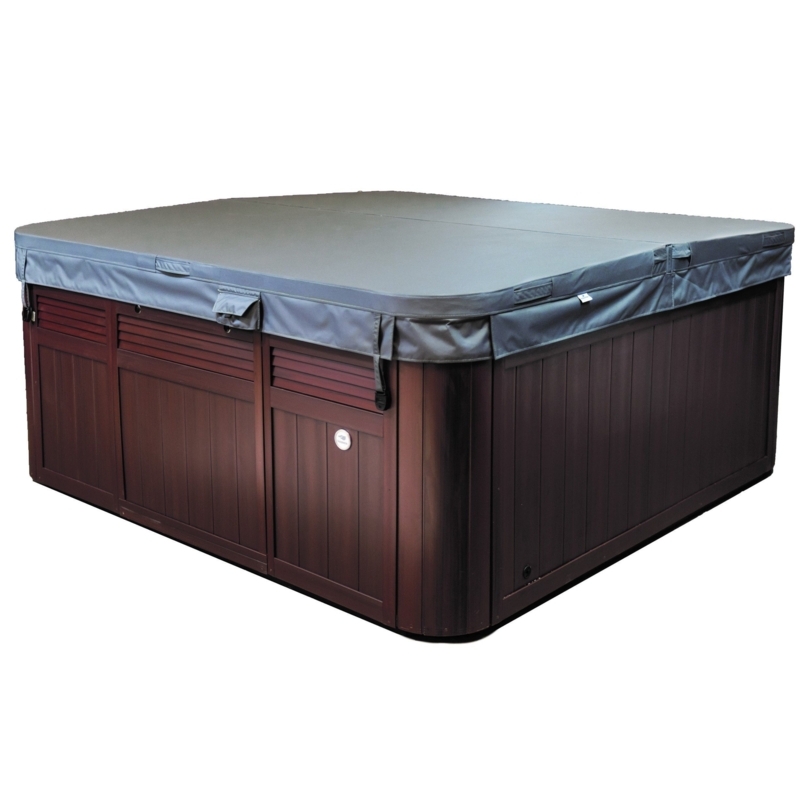 Gray Sundance Spas Aspen Hot Tub Cover with Wood Panels