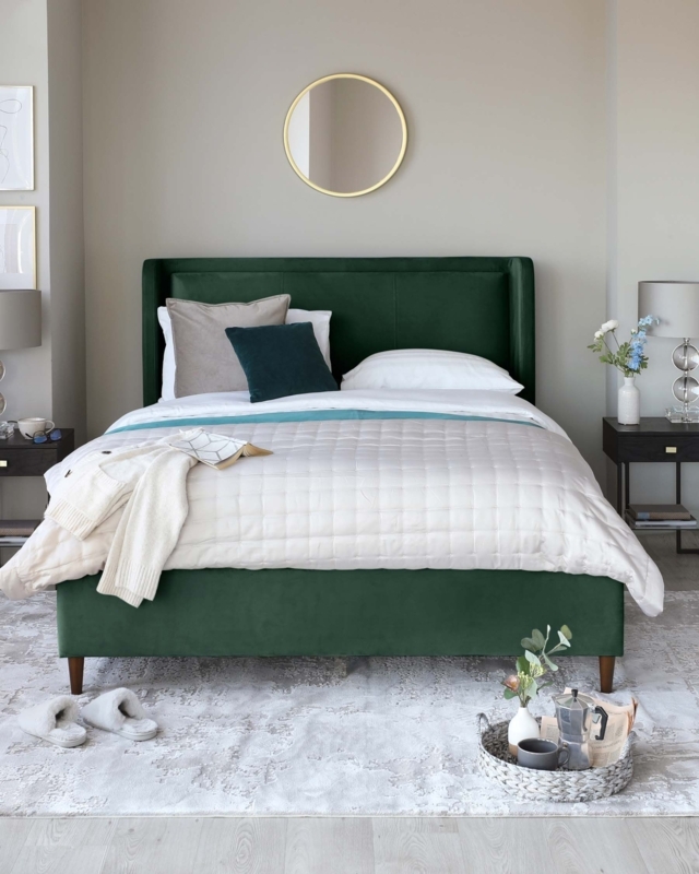 Grove Green Velvet King Size Storage Bed