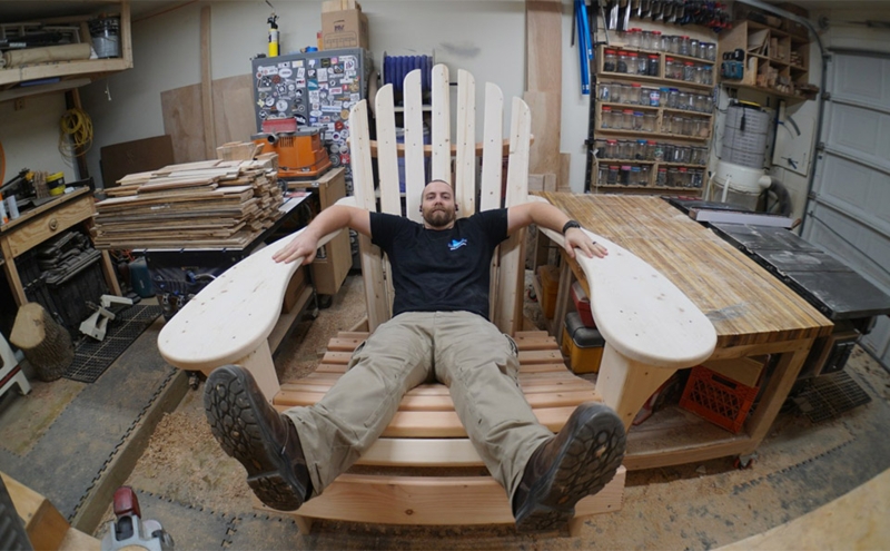 Handcrafted Giant Wooden Adirondack Chair Design