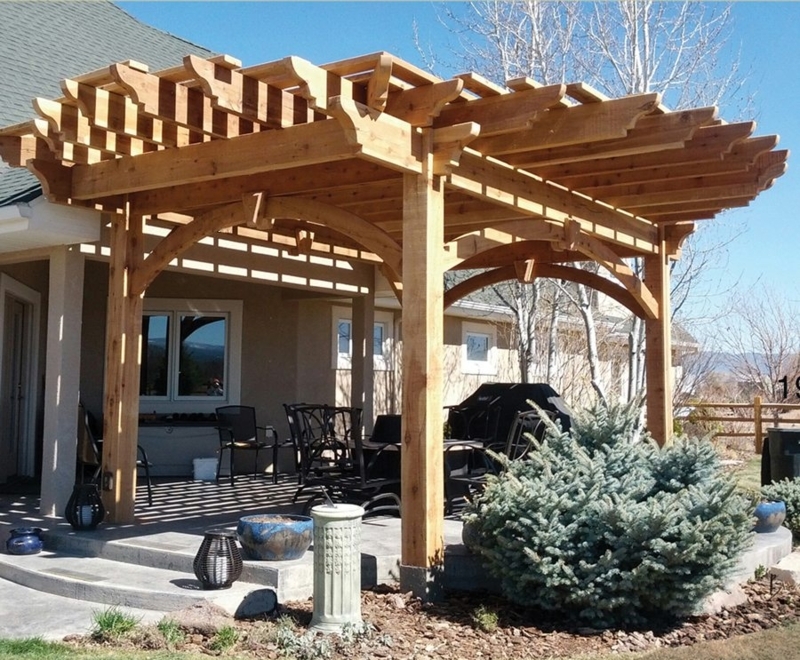 Heavy-Duty Wooden Cantilever Pergola for Outdoor Living