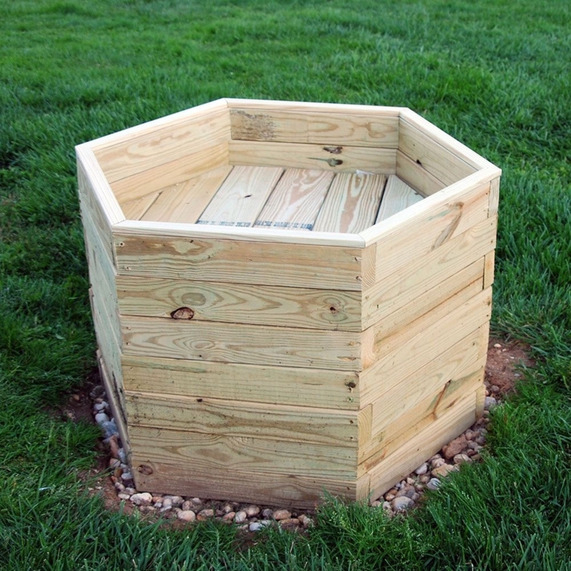 Hexagonal Wooden DIY Septic Tank Cover Design