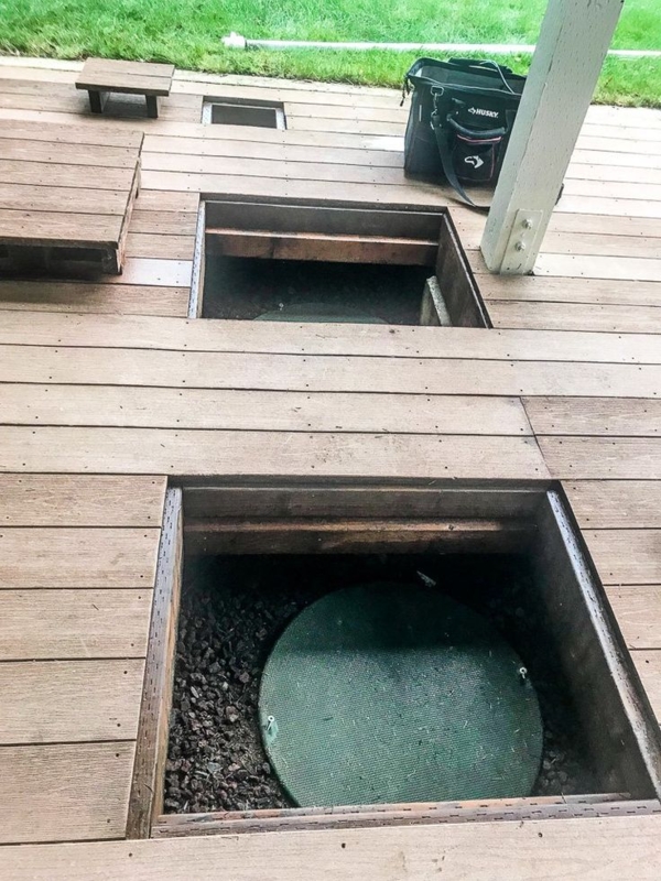 Hidden Septic Tank Cover Integrated into Decking