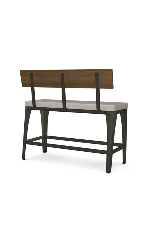 Industrial Bar Height Bench with Padded Seat