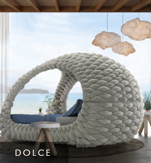 Innovative Bubble Bed by Kenneth Cobonpues in Coastal Setting