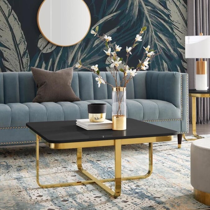 Inspired Home Lanna Black/Gold Wood Coffee Table in the Coffee Tables ...