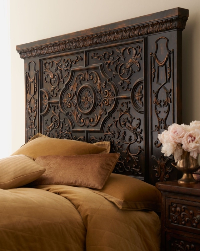 Intricately Carved John-Richard Parker Headboard