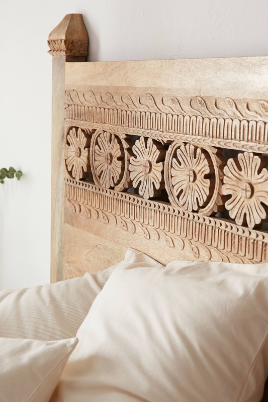 Intricately Carved Wooden Pranati Headboard Design