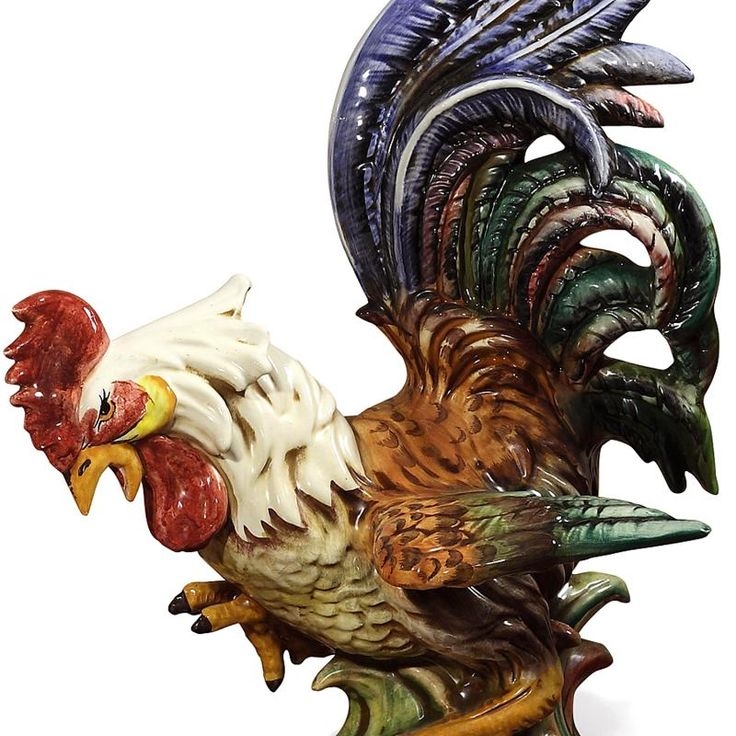 Italian Ceramic Rooster Figurine by Archimboldo