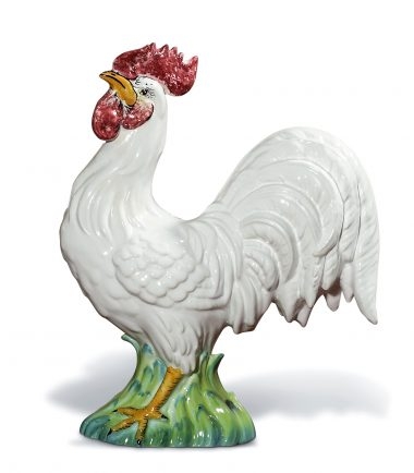 Italian Ceramic Roosters Sculptures, handmade in Italy.
