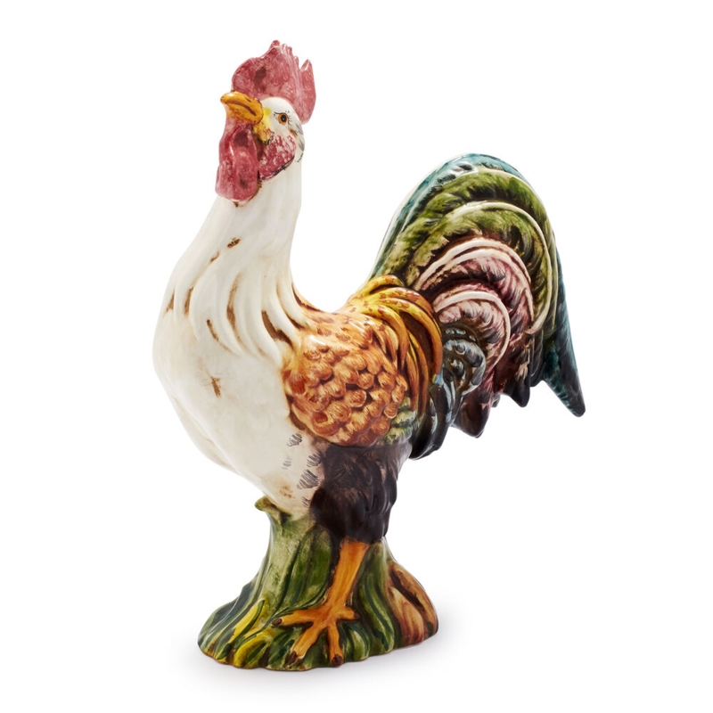 Italian Hand-Painted Ceramic Rooster Figurine