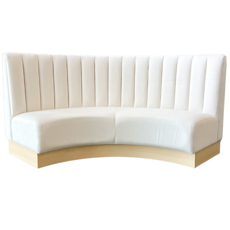 Ivory Curved Scalloped Banquette Seating