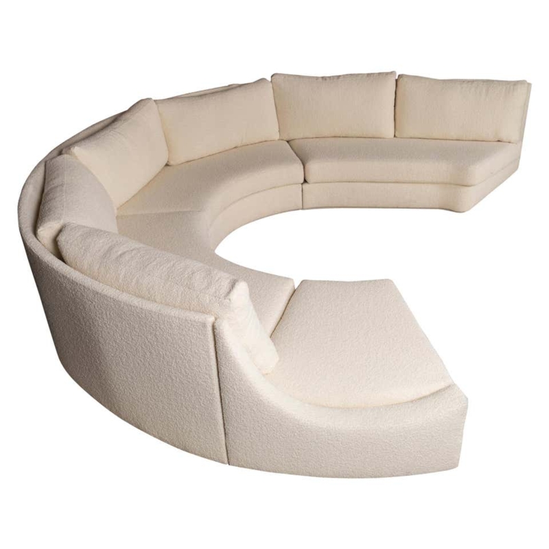 Jacques Charpentier Large Curved C-Shape Sofa 1970s