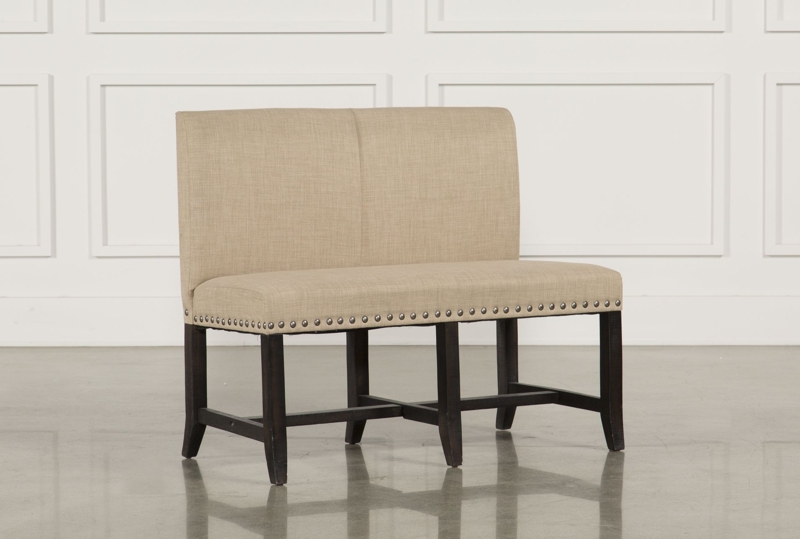 Jaxon Beige Upholstered High-Back Dining Bench