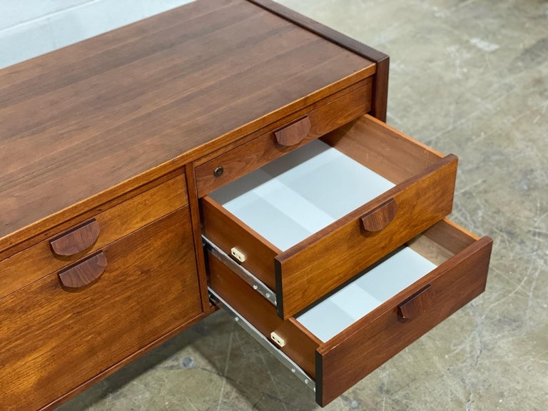 Jens Risom Mid-Century Walnut Filing Cabinet Credenza