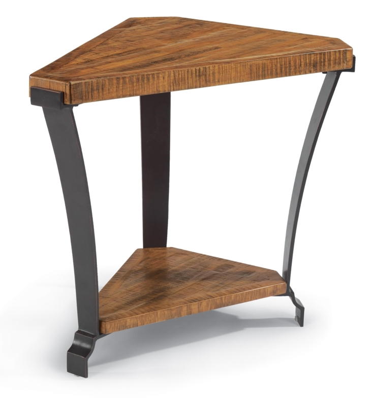 Kenwood Wedge Shaped Wood and Metal Occasional Table