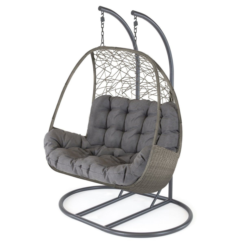 Kettler Double Rattan Hanging Cocoon Chair with Cushion