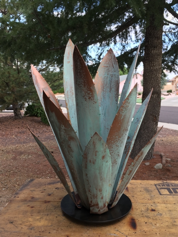 Large Rustic Metal Agave Plant Sculpture