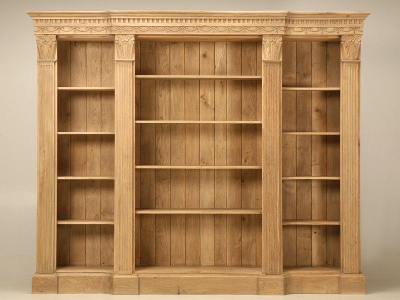 Large Weathered White Oak Modular Bookcase