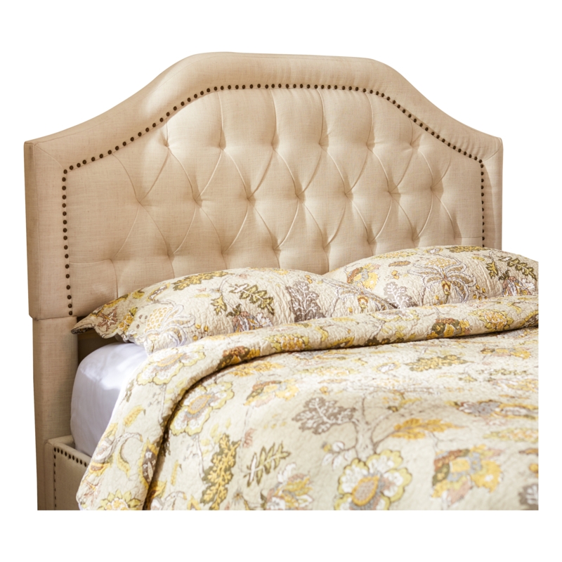 Lark Manor Beige Scalloped Upholstered Headboard