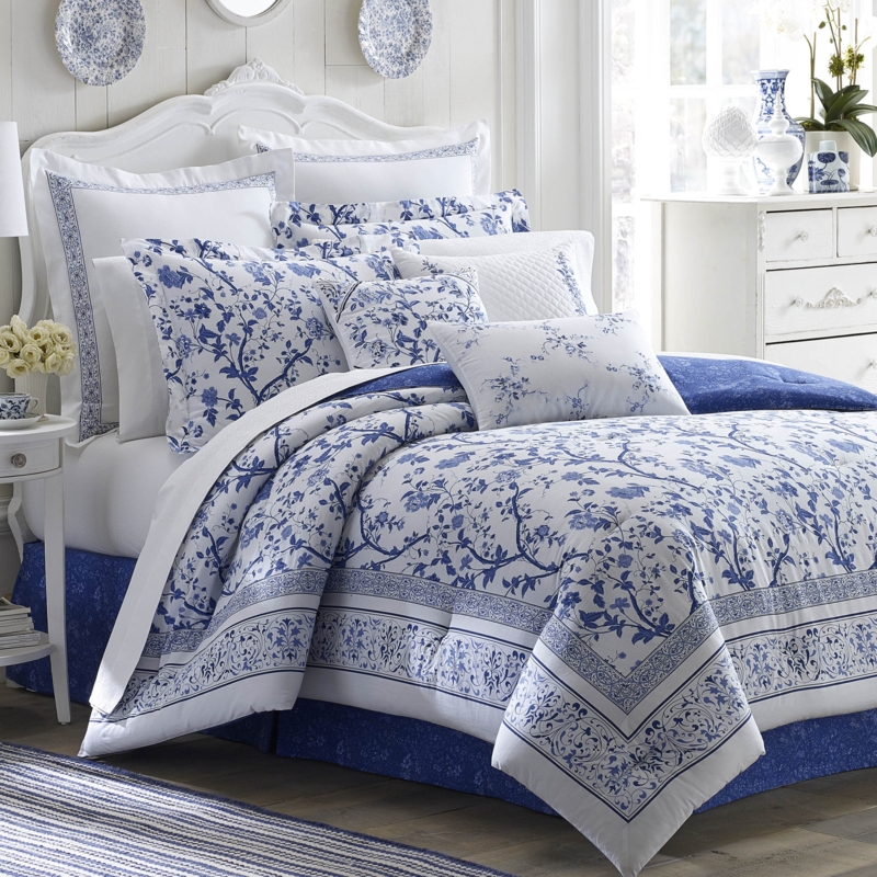 Laura Ashley Blue and White Floral Bedding Set