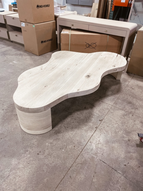 Light Wood Organic Shape Coffee Table Design