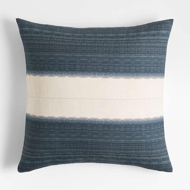 Littoral Two-Tone Navy and Cream Throw Pillow