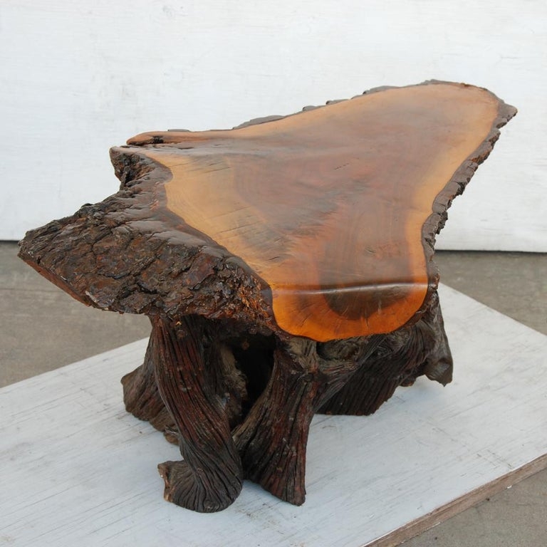 Live Edge/ Redwood Tree Stump Coffee Table For Sale at 1stDibs