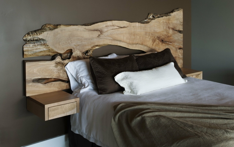Live Edge Wall-Hung Headboard with Nightstands