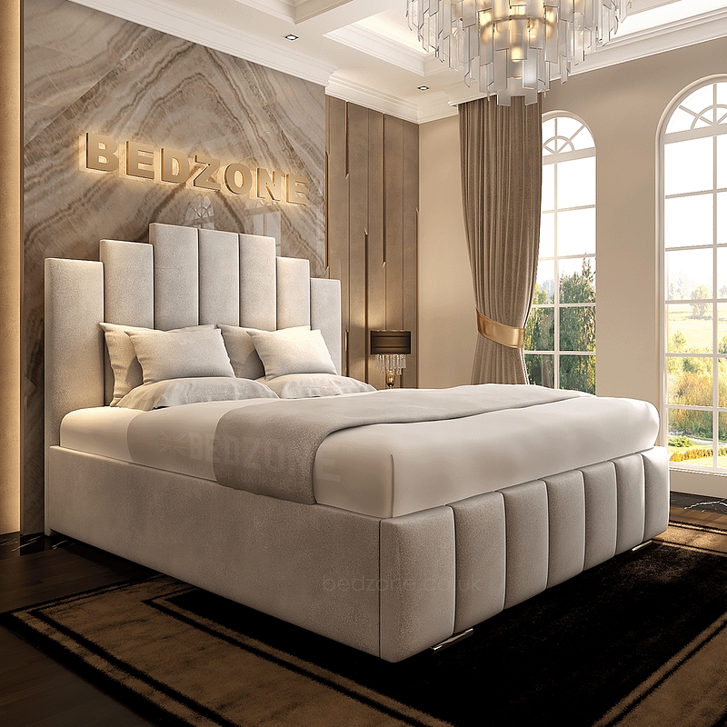 Luxurious Art Deco Inspired Upholstered Bed Frame