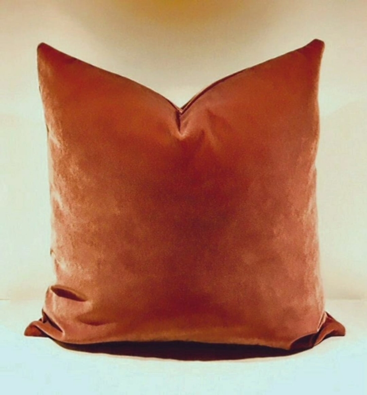Luxurious Burnt Orange Velvet Decorative Pillow Cover