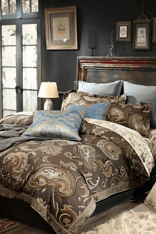 Luxury Masculine Paisley Bedding for Stylish Men